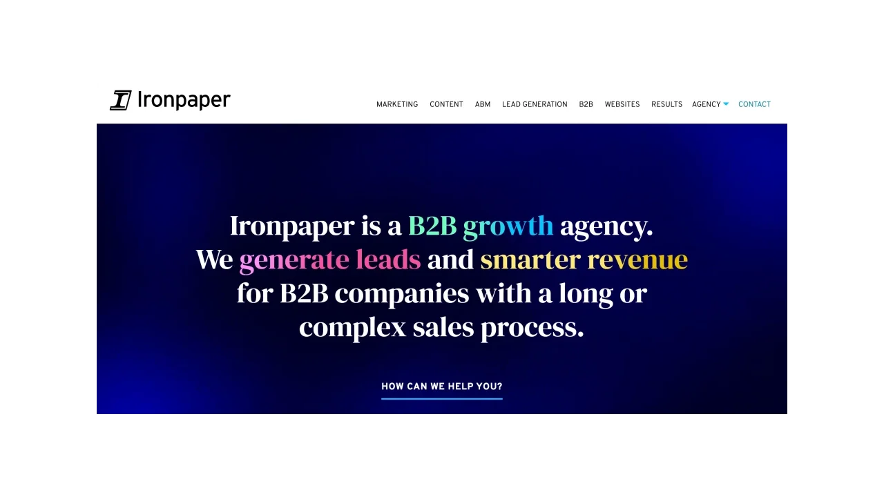 Ironpaper Top B2B Digital Marketing Agencies