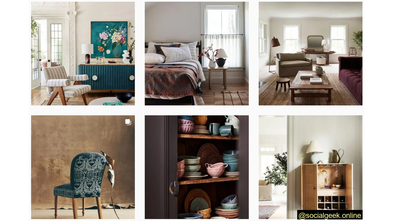 Homeware & Furniture Brand (Anthropologie) Instagram Examples