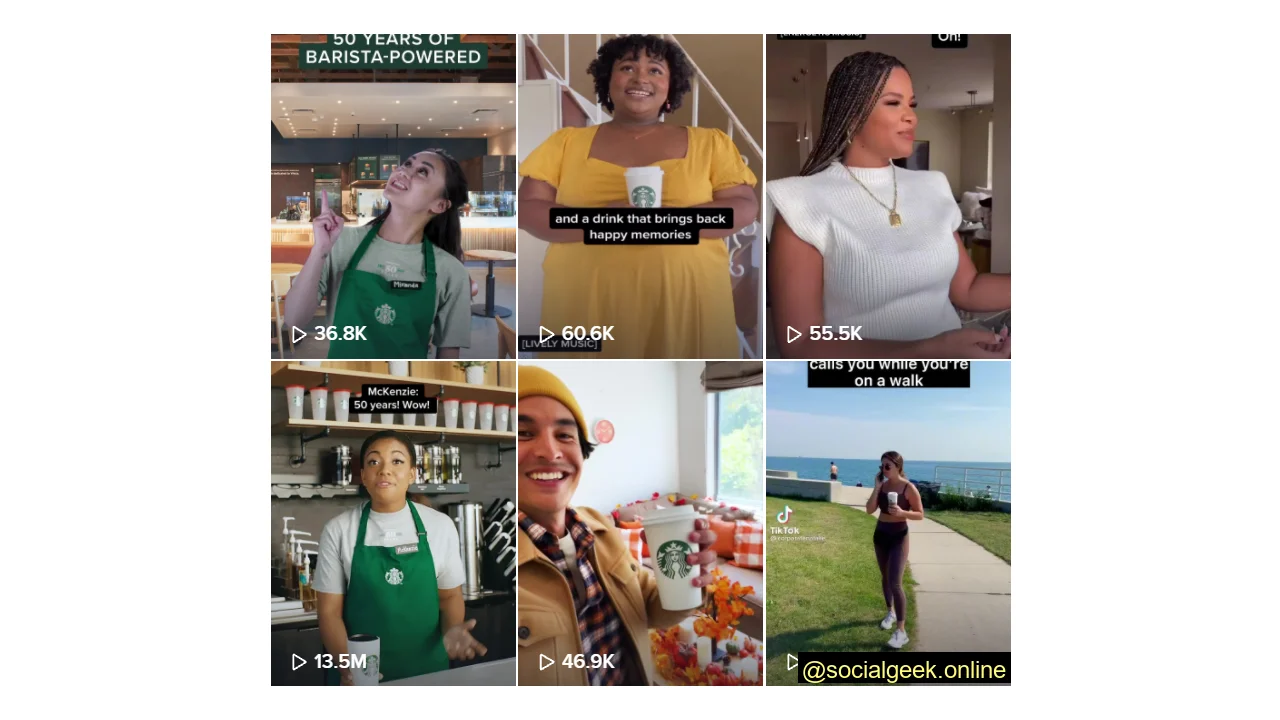Drinks Brand on TikTok - Starbucks
