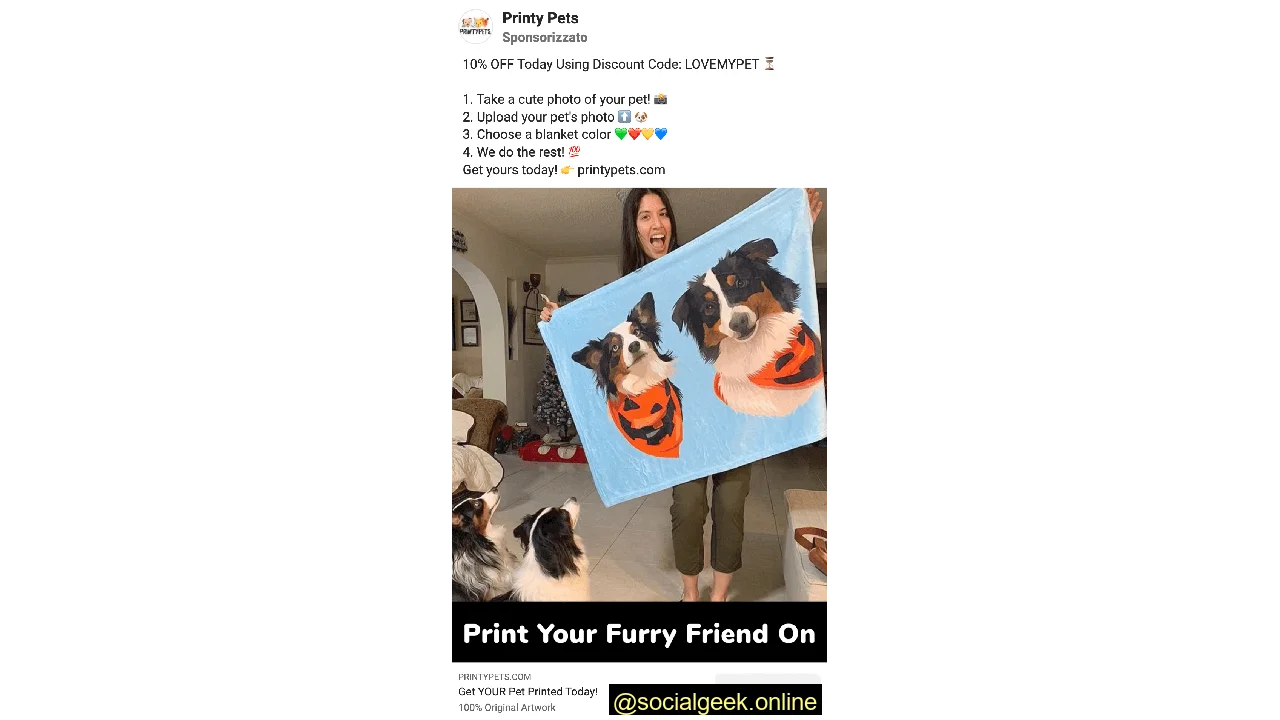 Facebook single image ads pets brand