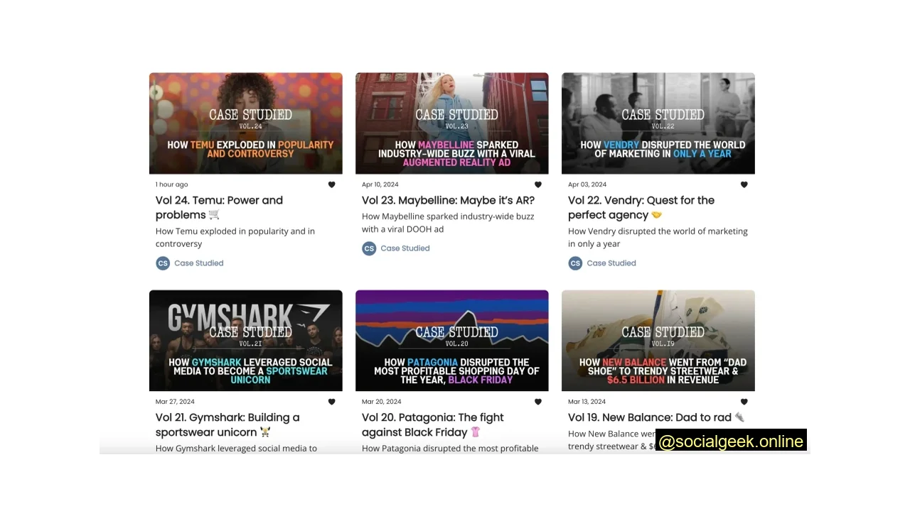 Case Studied - A Weekly Marketing Newsletter