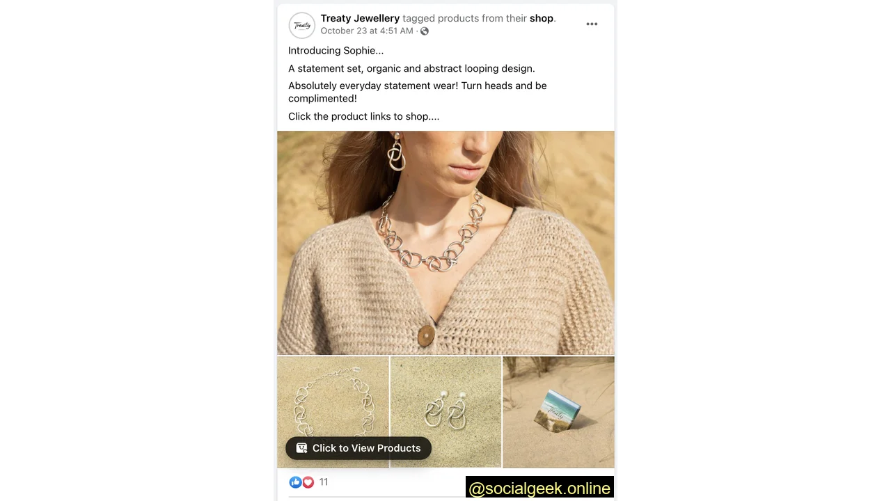 Tagged Products on Facebook