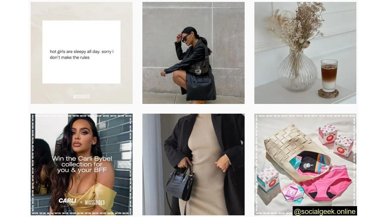 Fashion Brand (Missguided) Instagram Example