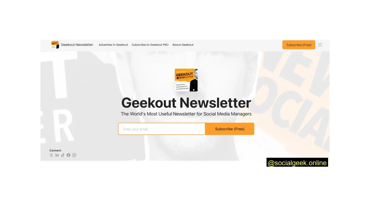 Geekout by Matt Navarra Top Social Media Newsletters