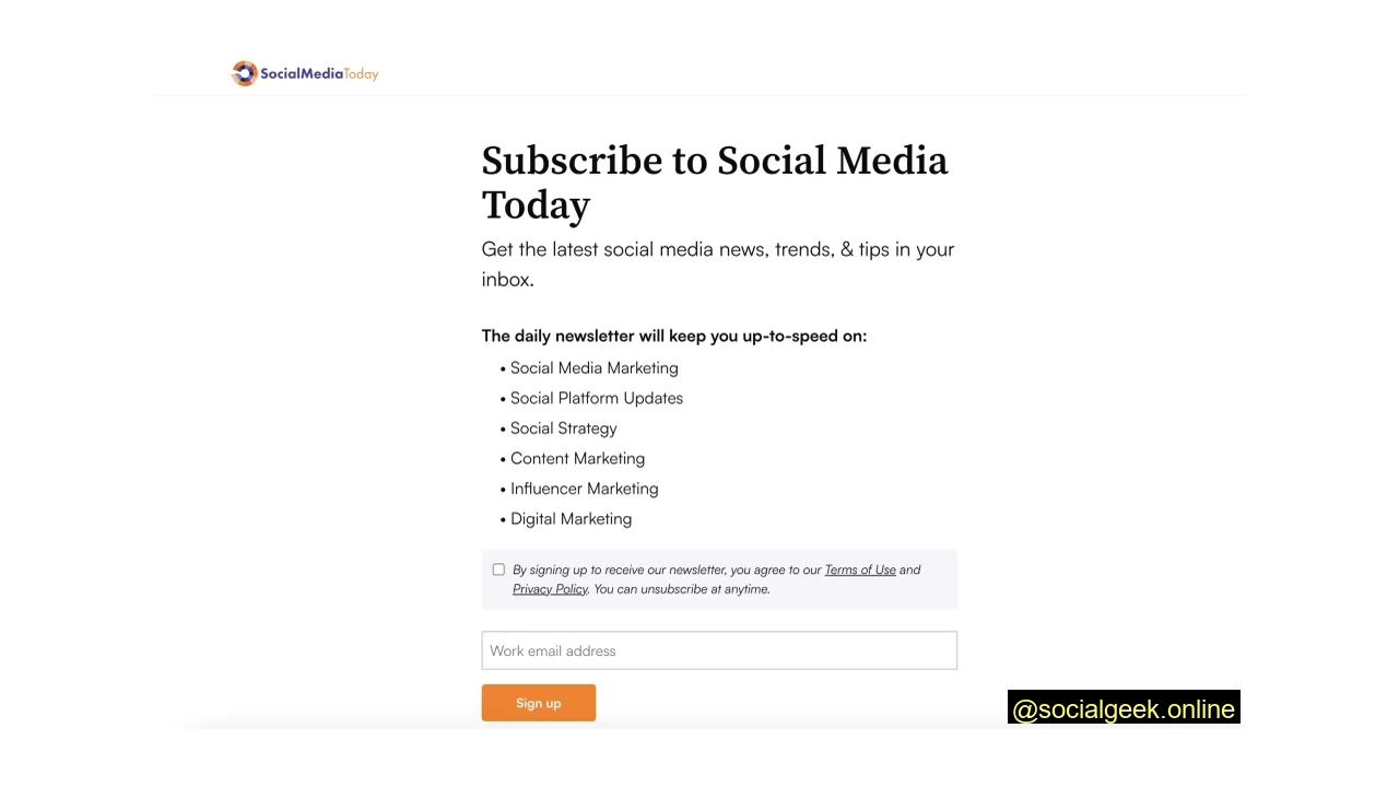 Social Media Today Top Social Media Newsletters