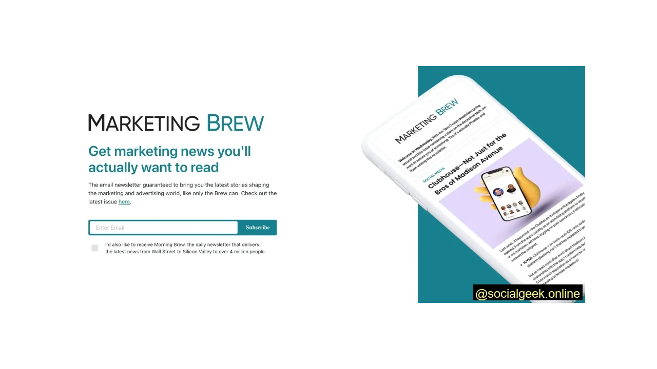 Marketing Brew Top Social Media Newsletters