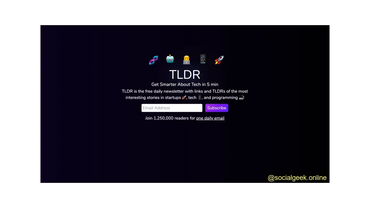 TLDR Top Social Media Newsletters