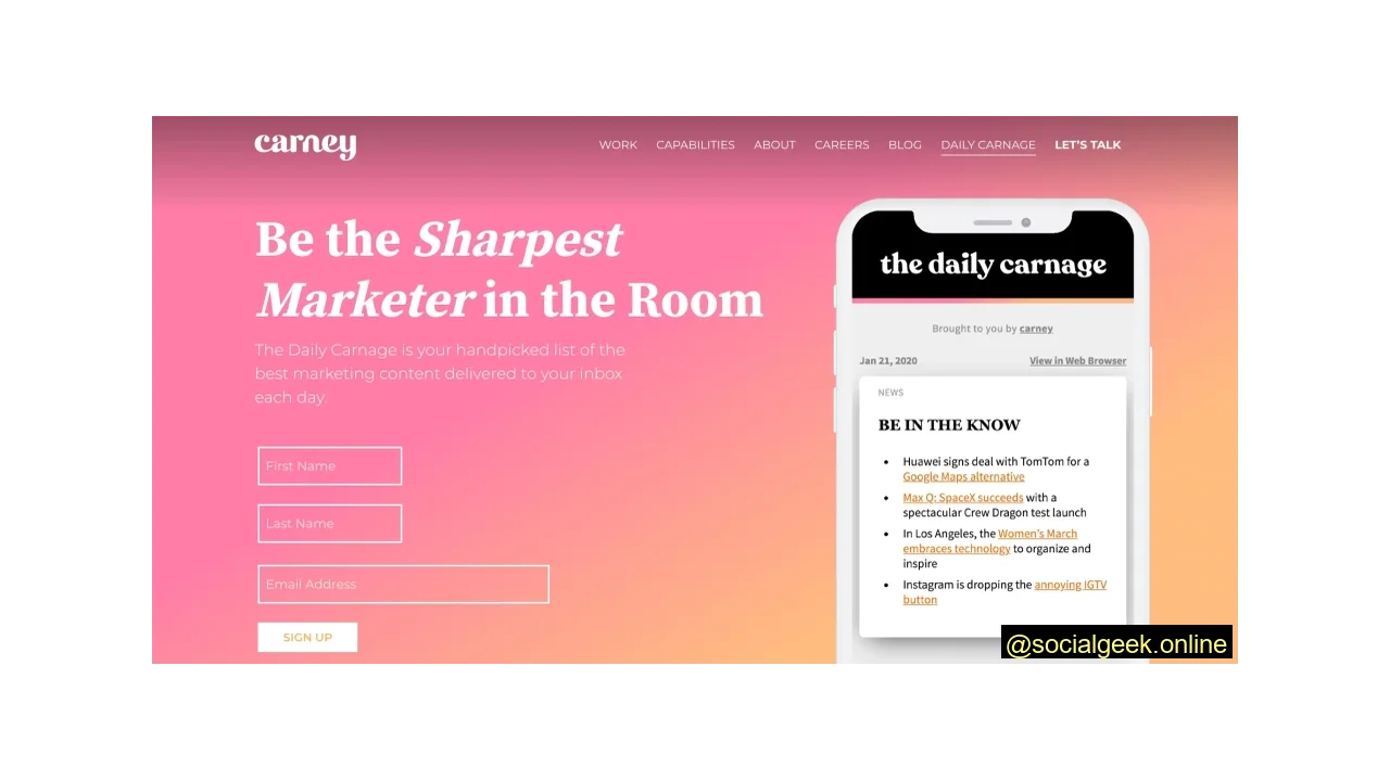 The Daily Carnage Top 13 Marketing Newsletters