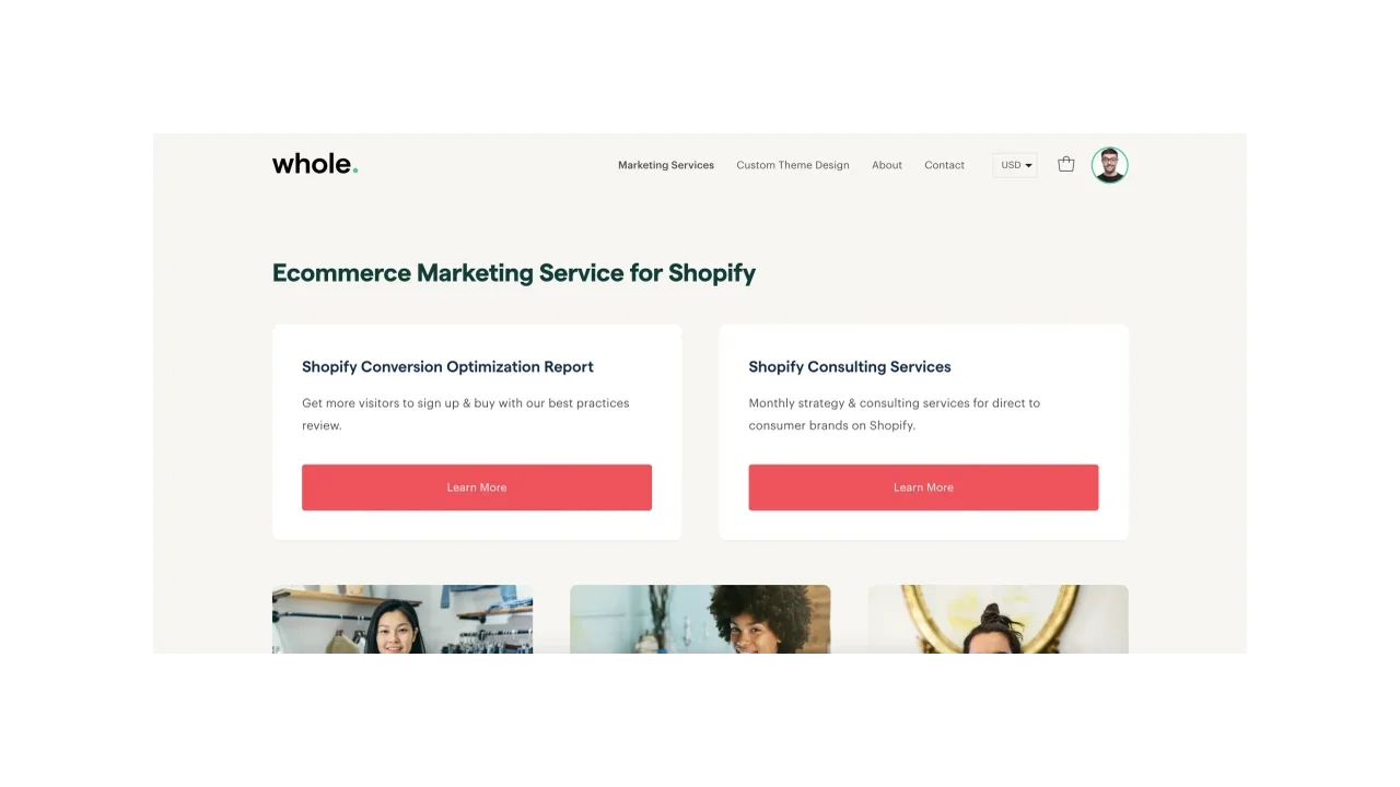Whole design studios - conversion rate shopify agency