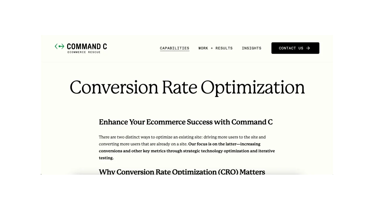 Command C Top Shopify Conversion Rate Optimization (CRO) Agencies