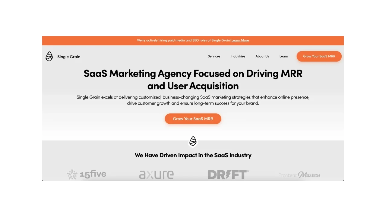 Single Grain Top SaaS Performance Marketing Agencies