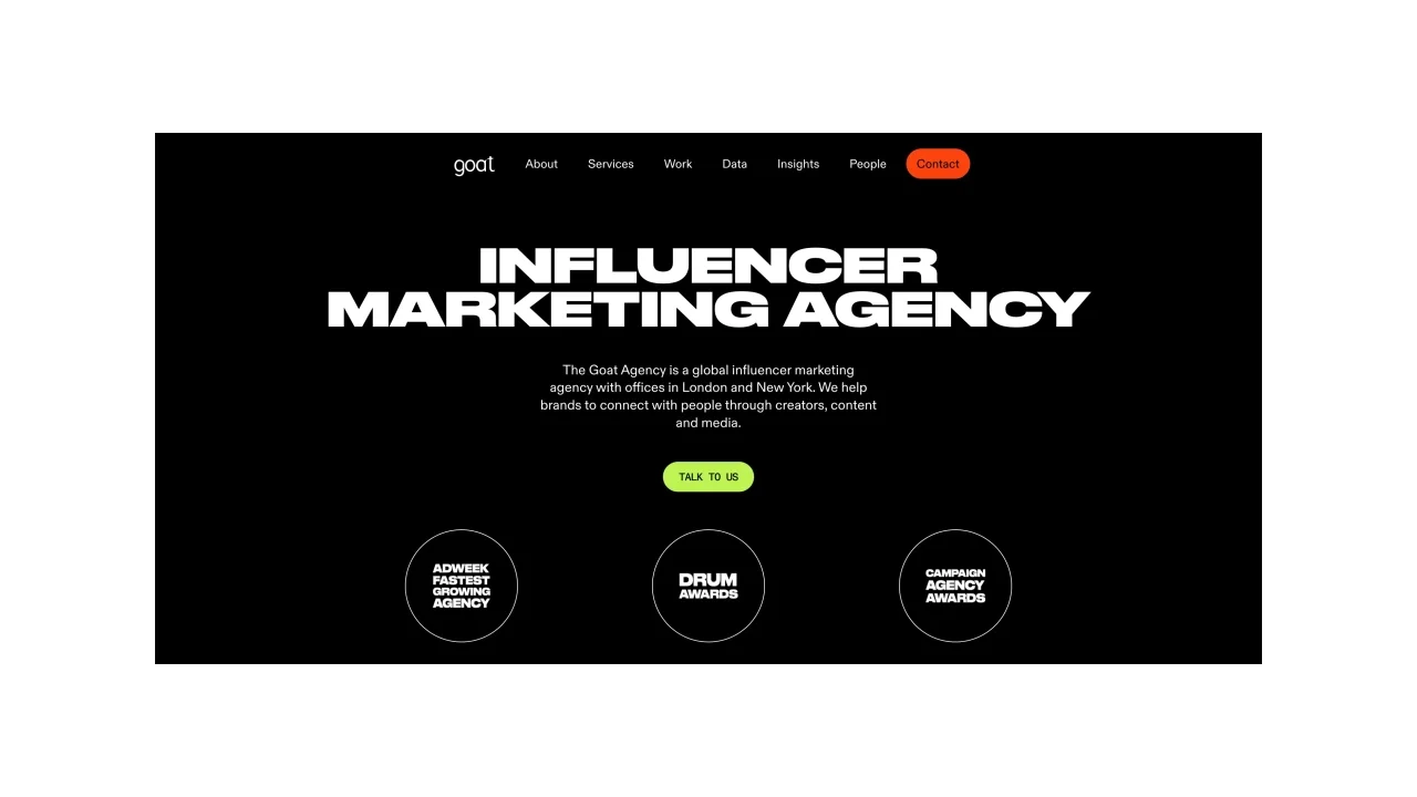 Goat Agency Top YouTube Influencer Agencies