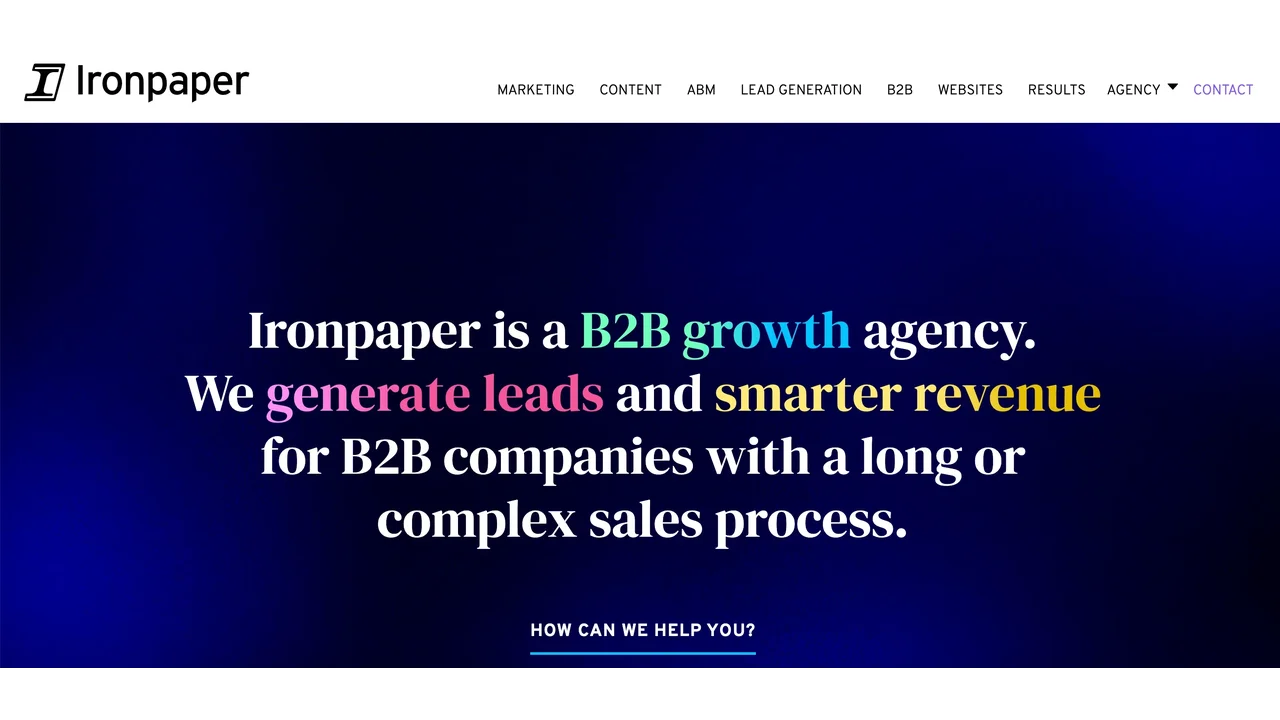 Ironpaper Top Digital Marketing Agencies for Startups