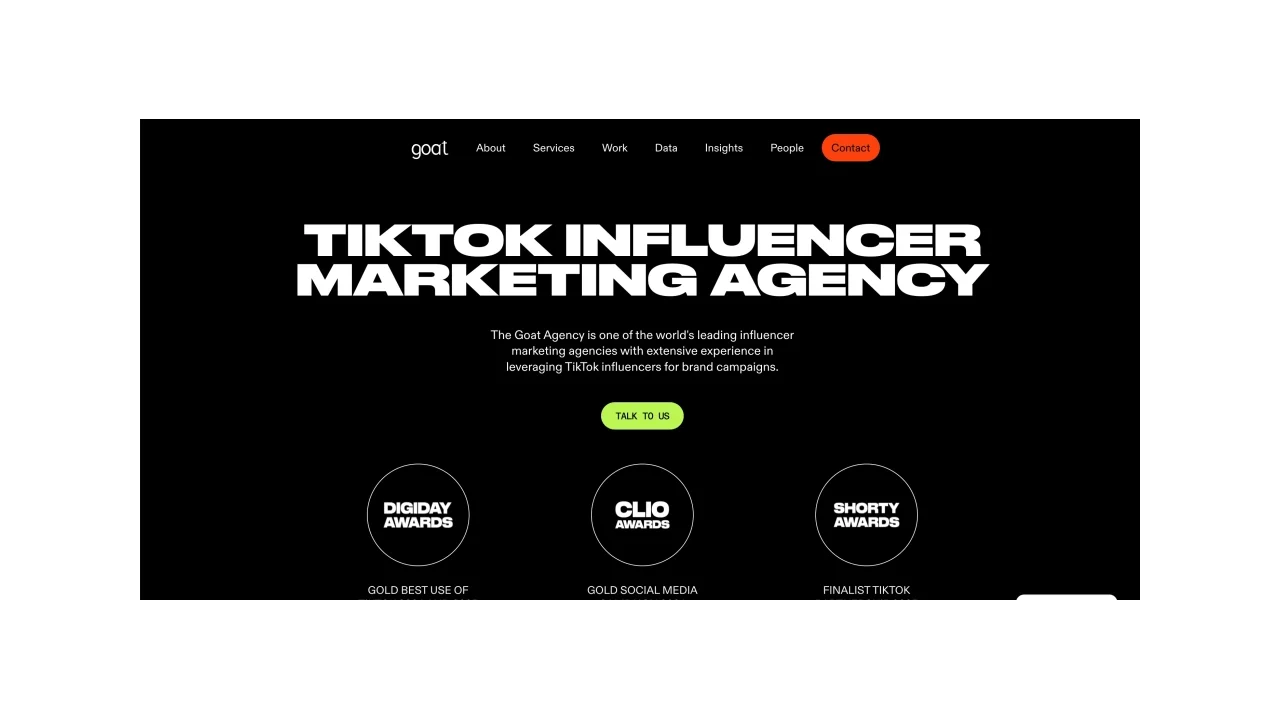 Goat Top TikTok Influencer Agencies
