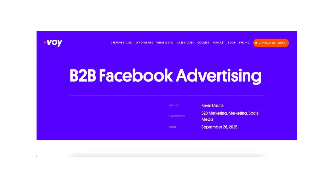 Voy Media Top Facebook Ads Agency for B2B