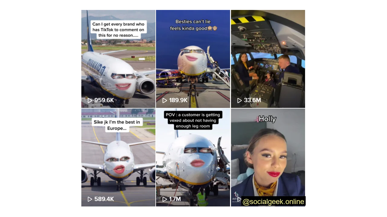 Best Travel brand on TikTok - Ryanair