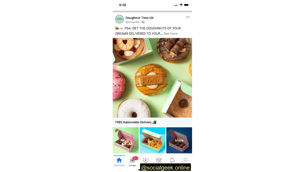 Facebook collection ad examples food brand