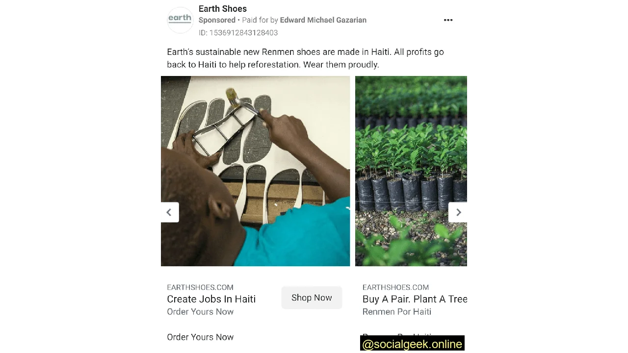 Facebook carousel ad examples